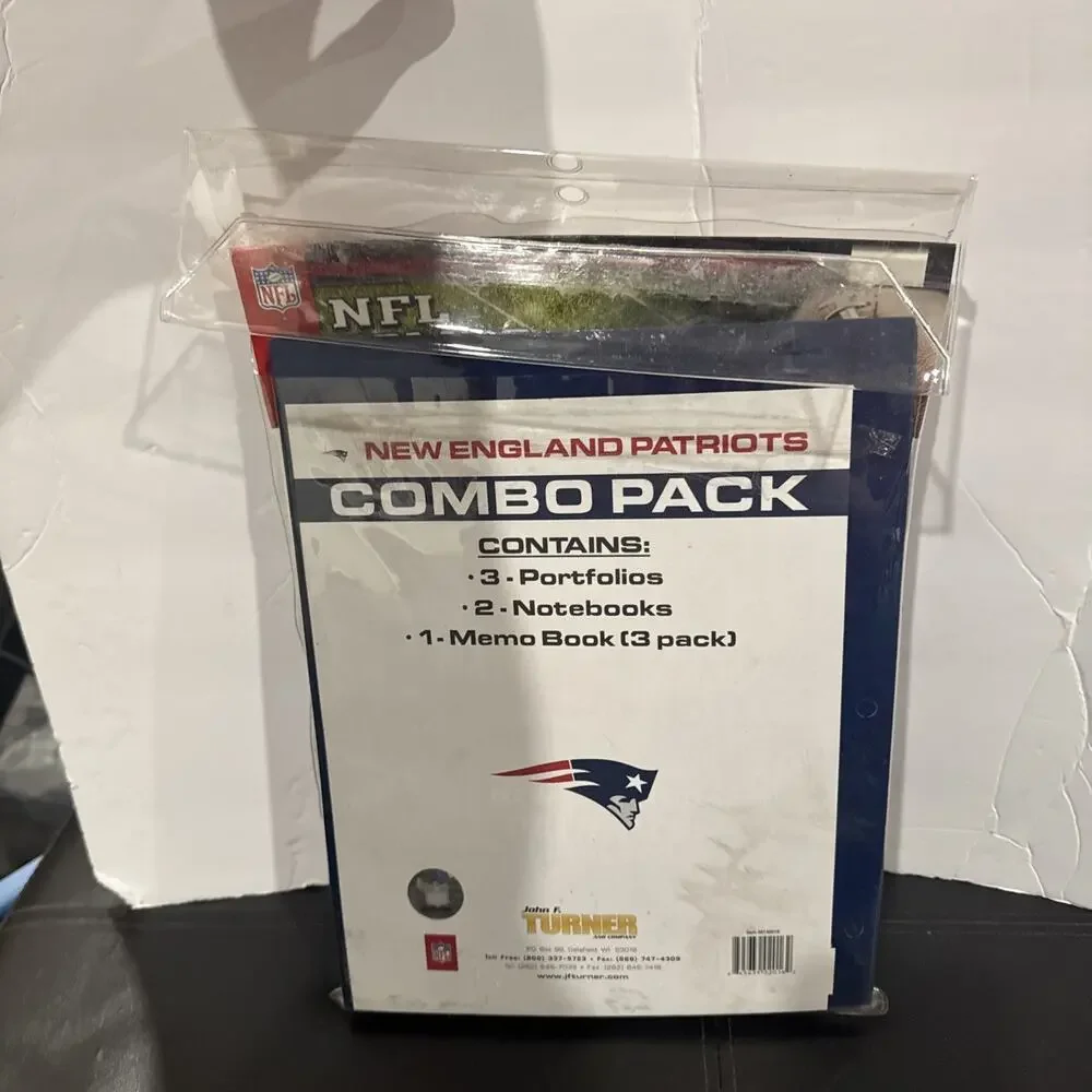 New England Patriots NFL Combo Pack Open Box Unused Notebooks Portfolios Memo